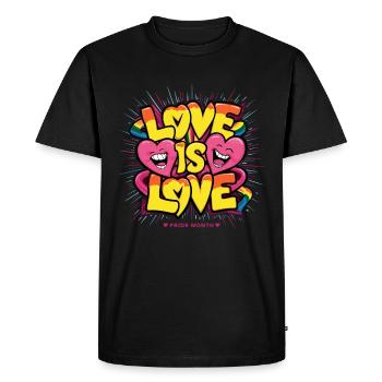 Mois de la fierté L’amour c’est l’amour LGBTQ LGBTQIA+ - T-shirt Premium bio Homme - noir - Devant - Nico (187cm)