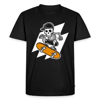 Skeleton Skull Skater Skateboarder Skateboarder - Men's Premium Organic T-Shirt - black - Front - Nico (187cm)