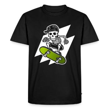 Skeleton Skull Skater Skateboarder Skateboarder - Men's Premium Organic T-Shirt - black - Front - Nico (187cm)