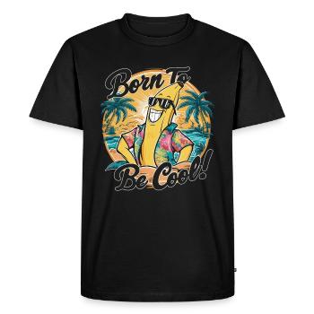 Drôle de banane avec un dicton pour les vacances - T-shirt Premium bio Homme - noir - Devant - Nico (187cm)