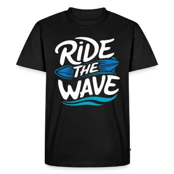 Surfez sur la vague Surf Surf Surf Vacances d’été - T-shirt Premium bio Homme - noir - Devant - Nico (187cm)