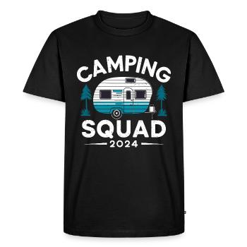 Camping Squad 2024 Caravane Camping - T-shirt Premium bio Homme - noir - Devant - Nico (187cm)