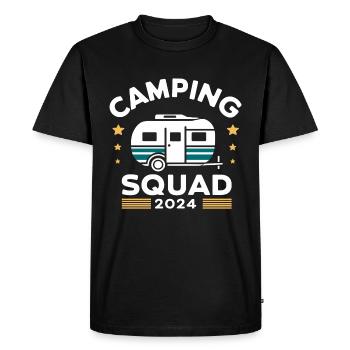Camping Squad 2024 Caravane Camping - T-shirt Premium bio Homme - noir - Devant - Nico (187cm)