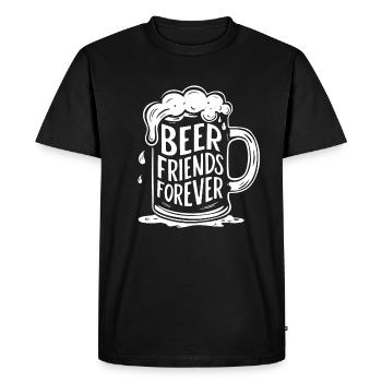 Beer Mug Saying Beer Friends Forever - Men's Premium Organic T-Shirt - black - Front - Nico (187cm)