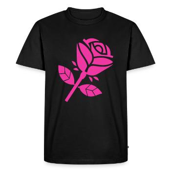 Abstract Rose Minimalist Roses Flowers - Men's Premium Organic T-Shirt - black - Front - Nico (187cm)