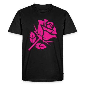 Abstract Rose Minimalist Roses Flowers - Men's Premium Organic T-Shirt - black - Front - Nico (187cm)
