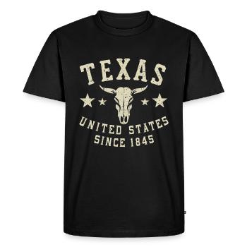 Texas, United States Since 1845 USA America - Men's Premium Organic T-Shirt - black - Front - Nico (187cm)