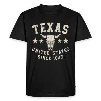 Texas, United States Since 1845 USA America - Men's Premium Organic T-Shirt - black - Front - Nico (187cm)