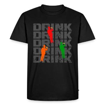 Drink Party Fête des pères Fêtes - T-shirt Premium bio Homme - noir - Devant - Nico (187cm)