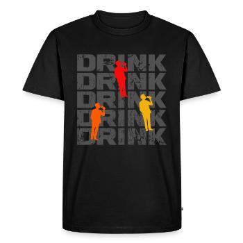 Drink Party Fête des pères Fêtes - T-shirt Premium bio Homme - noir - Devant - Nico (187cm)
