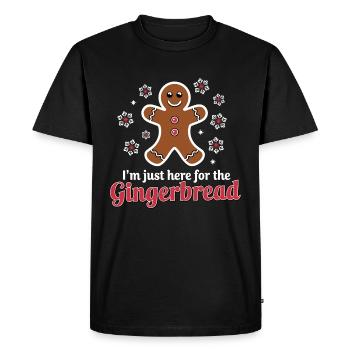 Pain d’épices Pain d’épices Bonhomme Pain d’épices Noël - T-shirt Premium bio Homme - noir - Devant - Nico (187cm)