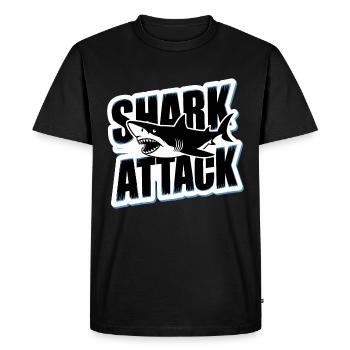 Requin Attaque de requin Amoureux de la mer - T-shirt Premium bio Homme - noir - Devant - Nico (187cm)