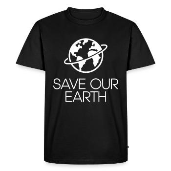 Militant écologiste Save our Earth Earth - T-shirt Premium bio Homme - noir - Devant - Nico (187cm)