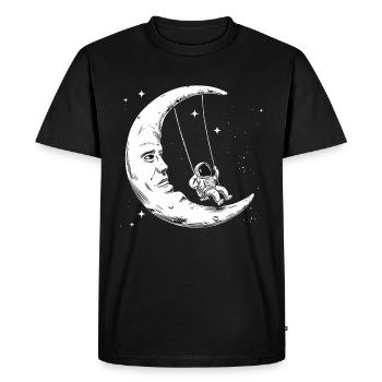 Astronaut Moon Swings - Men's Premium Organic T-Shirt - black - Front - Nico (187cm)