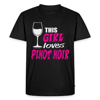 This Girl loves Pinot Noir Red Wine Saying - Men's Premium Organic T-Shirt - black - Front - Nico (187cm)