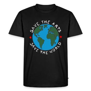 Sauvez les arts Sauvez le monde Militant écologiste de la Terre - T-shirt Premium bio Homme - noir - Devant - Nico (187cm)
