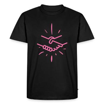 Handshake Hand Friendship Friends - Men's Premium Organic T-Shirt - black - Front - Nico (187cm)