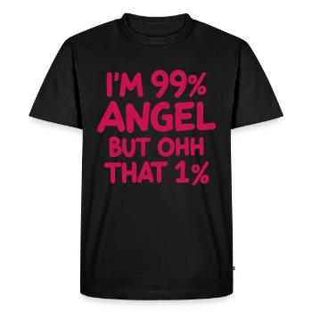 Angel Angel Percent Saying - Men's Premium Organic T-Shirt - black - Front - Nico (187cm)