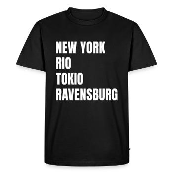 New York Rio Tokyo Ravensburg - T-shirt Premium bio Homme - noir - Devant - Nico (187cm)