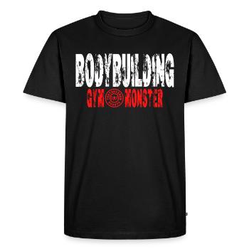 Fitness Musculation Entraînement Gym Monster - T-shirt Premium bio Homme - noir - Devant - Nico (187cm)