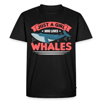 Observation des baleines Observation des baleines Orques Bleu Baleine - T-shirt Premium bio Homme - noir - Devant - Nico (187cm)