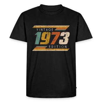 50e anniversaire 1973 anniversaire Vintage Edition - T-shirt Premium bio Homme - noir - Devant - Nico (187cm)