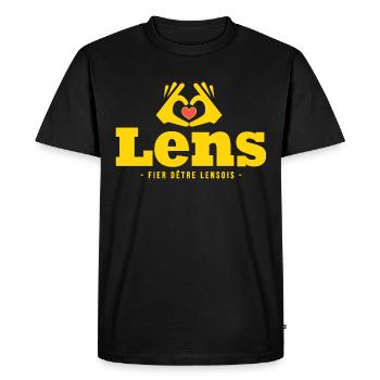 Lens j aime lens football lensois Foot - T-shirt Premium bio Homme - noir - Devant - Nico (187cm)