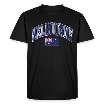 Melbourne - T-shirt Premium bio Homme - noir - Devant - Nico (187cm)