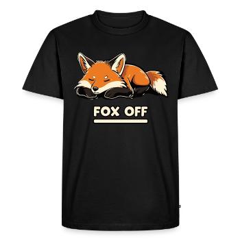 Fox Off - Sleepy Fox - Men's Premium Organic T-Shirt - black - Front - Nico (187cm)