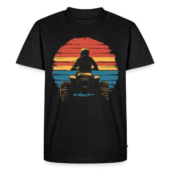 Quad quad coucher de soleil vintage - T-shirt Premium bio Homme - noir - Devant - Nico (187cm)