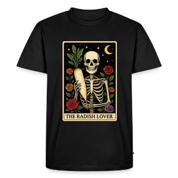 Tarot au radis - T-shirt Premium bio Homme - noir - Devant - Nico (187cm)