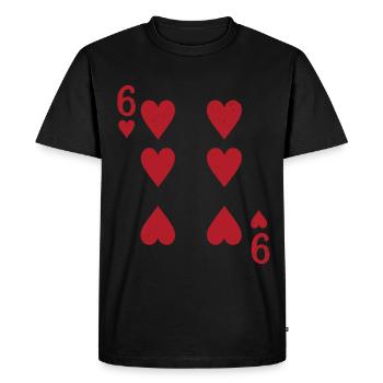 Cartes Coeur Six Skat Poker Doppelkopf - T-shirt Premium bio Homme - noir - Devant - Nico (187cm)