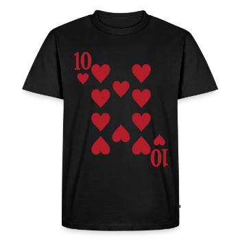 Cartes Coeur Ten Skat Poker Doppelkopf - T-shirt Premium bio Homme - noir - Devant - Nico (187cm)