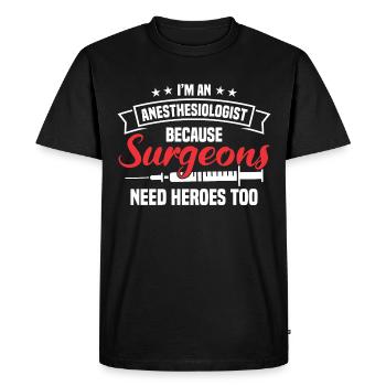 Anesthesie Technicien en anesthésie Anesthésiste Anesthésiste - T-shirt Premium bio Homme - noir - Devant - Nico (187cm)