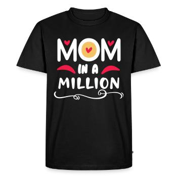 Maman dans un million - T-shirt Premium bio Homme - noir - Devant - Nico (187cm)