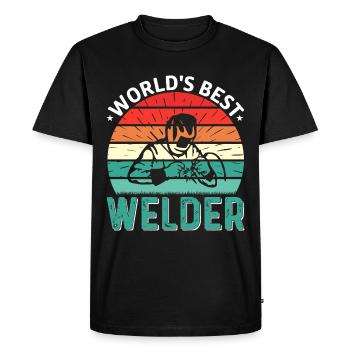 Best Welder Funny Welding Metal Worker - Men's Premium Organic T-Shirt - black - Front - Nico (187cm)