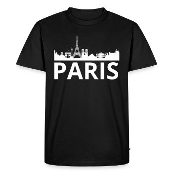 Paris Skyline Eiffel Louvre france - Men's Premium Organic T-Shirt - black - Front - Nico (187cm)