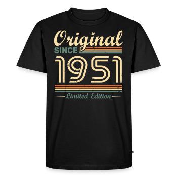 Original 1951 Vintage cadeau d'Anniversaire Rétro - T-shirt Premium bio Homme - noir - Devant - Nico (187cm)