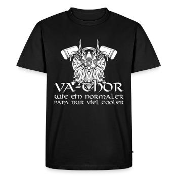 Fathor Vathor Père Thor Hammer Cadeau de fête des pères - T-shirt Premium bio Homme - noir - Devant - Nico (187cm)