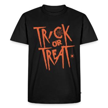 Halloween Trick or Treat Orange - Men's Premium Organic T-Shirt - black - Front - Nico (187cm)