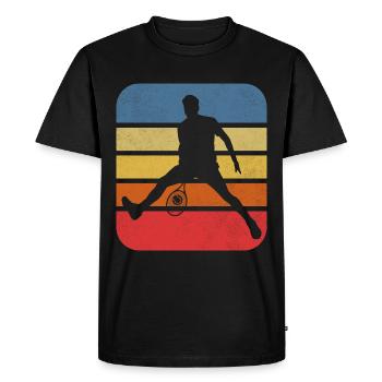 Joueur de tennis Raquette de tennis Court de tennis cadeau - T-shirt Premium bio Homme - noir - Devant - Nico (187cm)