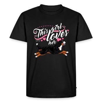 Bernese Berner Girl - Men's Premium Organic T-Shirt - black - Front - Nico (187cm)