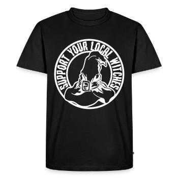 Halloween Costume Gift For Her & Him - Witch Hat - Men's Premium Organic T-Shirt - black - Front - Nico (187cm)