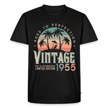 1955 Birthday Gift Born 1955 - Men's Premium Organic T-Shirt - black - Front - Nico (187cm)