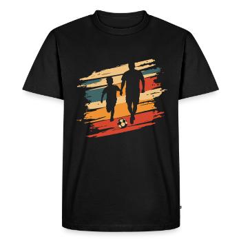 Père et fils football vintage - T-shirt Premium bio Homme - noir - Devant - Nico (187cm)