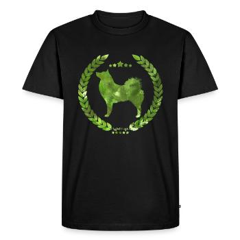 Finnish Spitz Ear Army Green - Men's Premium Organic T-Shirt - black - Front - Nico (187cm)