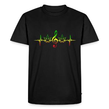 Heartbeat Reggae Ganja Jamaïque Rasta Weed Tea - T-shirt Premium bio Homme - noir - Devant - Nico (187cm)