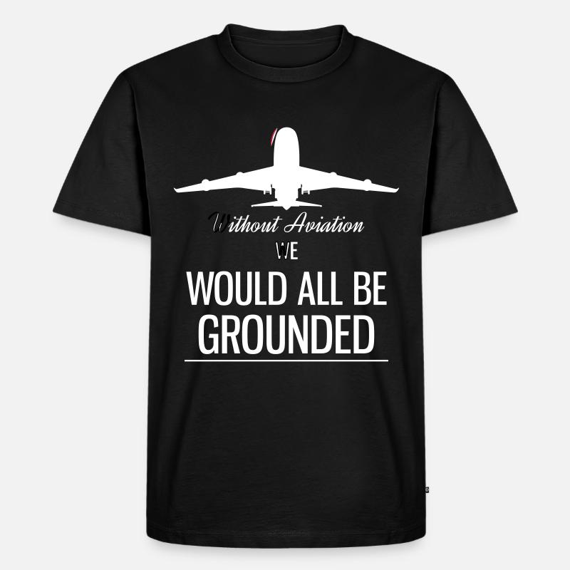 airplane - Männer Premium Bio T-Shirt - Schwarz