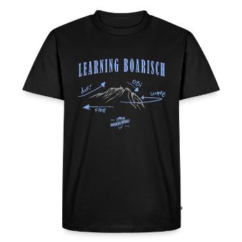 Bavarian Monkey Learning Boarisch - T-shirt Premium bio Homme - noir - Devant - Nico (187cm)