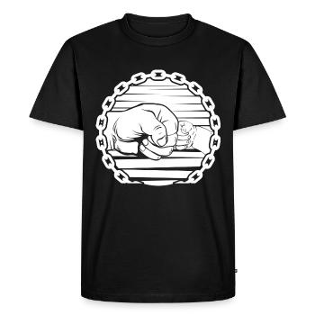 Bonne première fête des pères Père Bébé Faust - T-shirt Premium bio Homme - noir - Devant - Nico (187cm)
